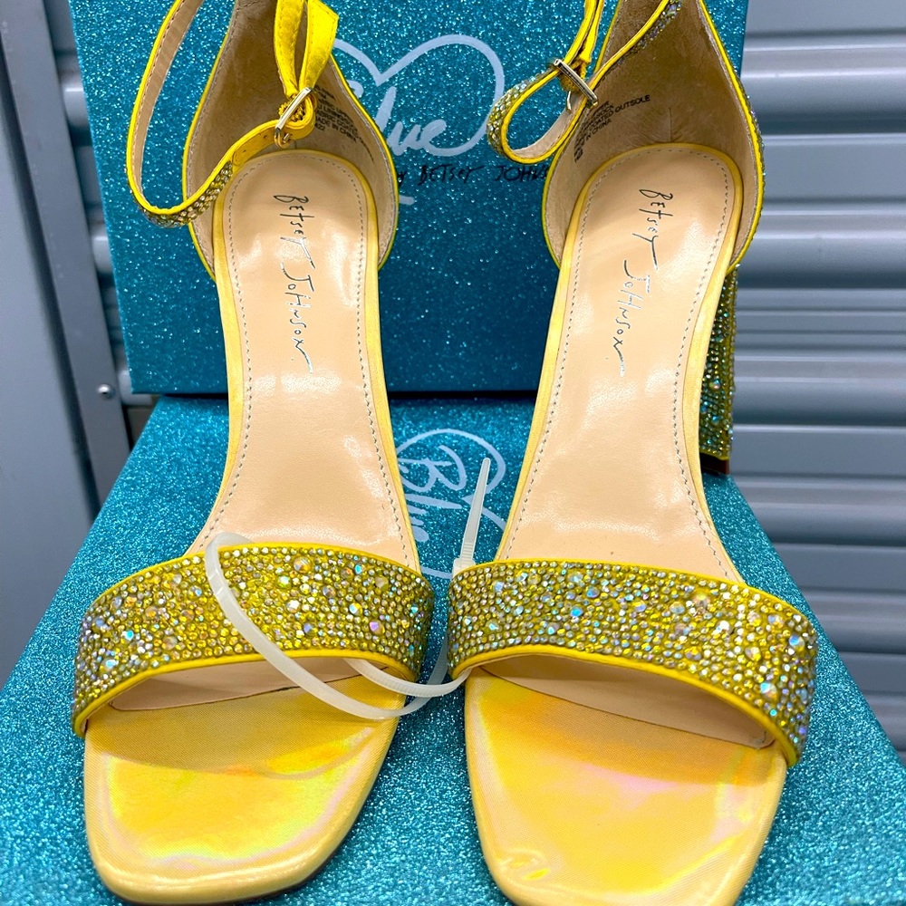 Brand New in Box Betsey Johnson Crystal Rina sandals